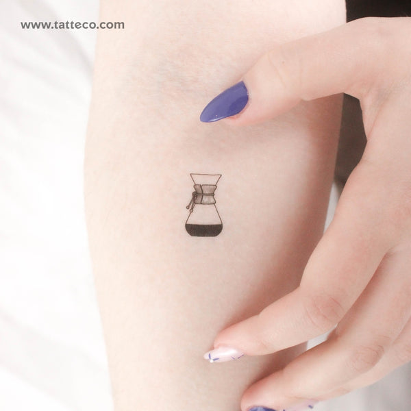 Small Chemex Coffeemaker- Temporary Tattoo - Set of 3