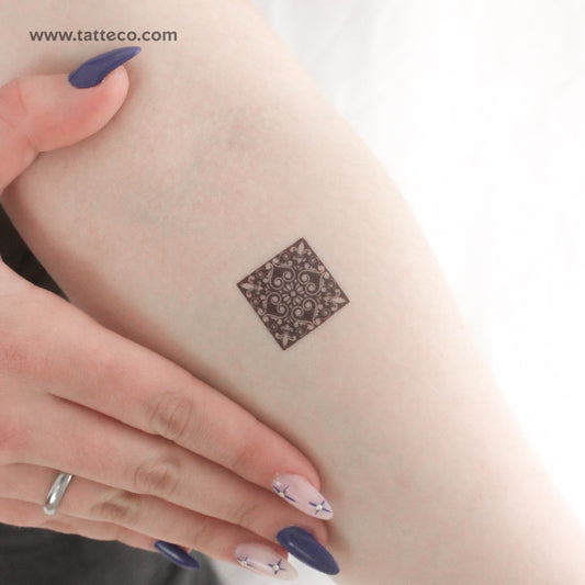 Little Portuguese Tile Temporary Tattoo - Set of 3