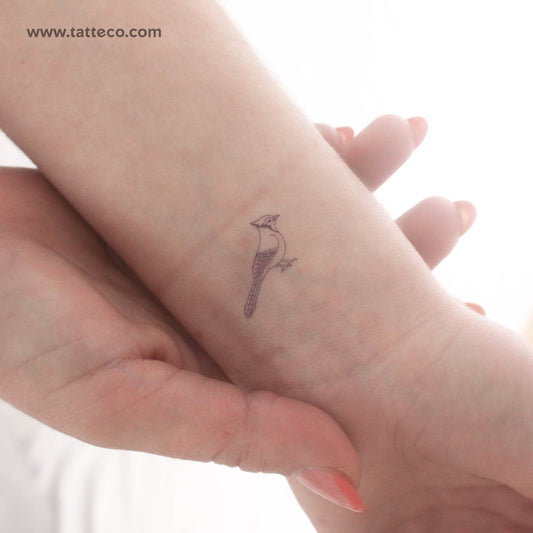 Little Blue Jay Temporary Tattoo - Set of 3