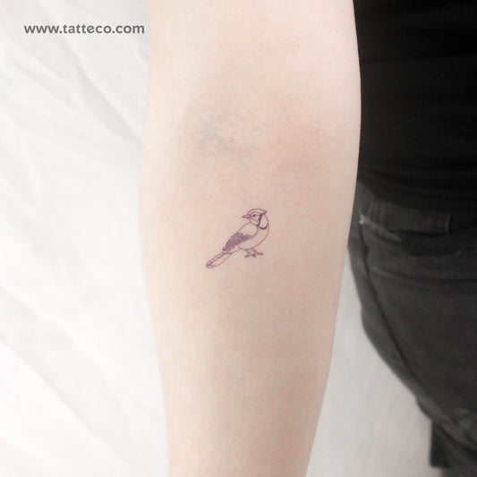 Blue Ink Blue Jay Temporary Tattoo - Set of 3