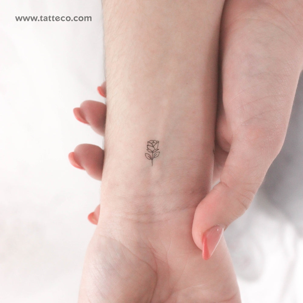 Tiny Rose Temporary Tattoo - Set of 3