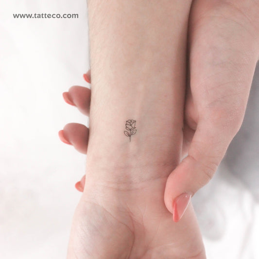 Tatuaje temporal de rosa pequeña - Juego de 3