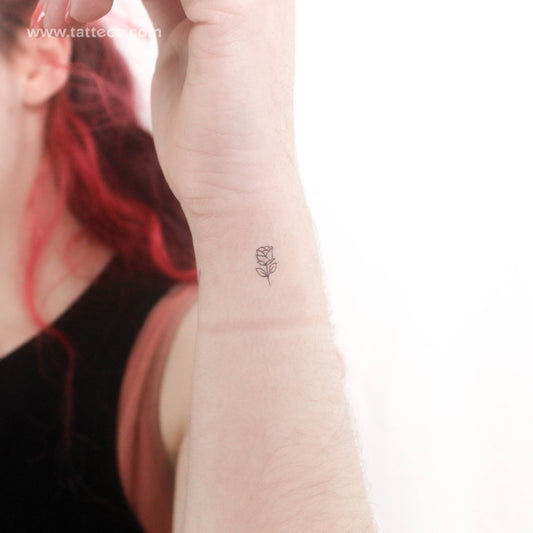 Tatuaje temporal de rosa pequeña - Juego de 3