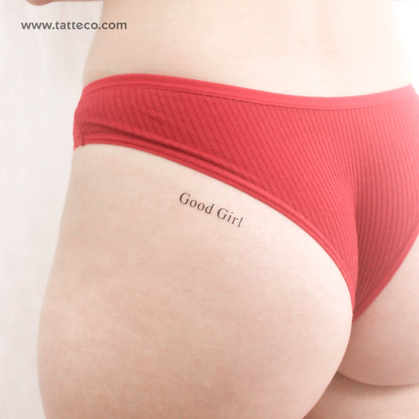 Serif Good Girl Temporary Tattoo - Set of 3