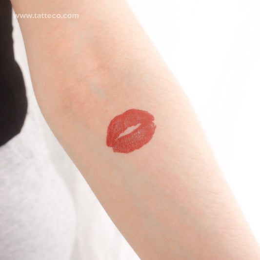 Tatuaje temporal de beso rojo (juego de 3)