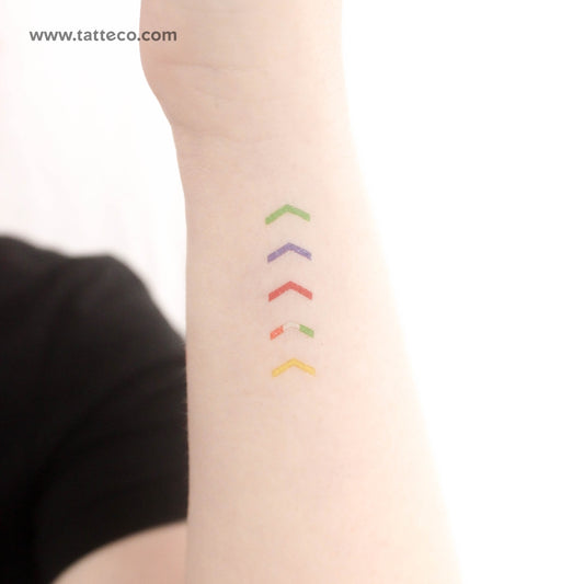 One Direction Mic Color Arrows Temporary Tattoo - Set of 3