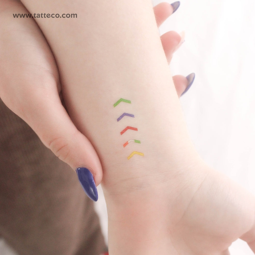 One Direction Mic Color Arrows Temporary Tattoo - Set of 3