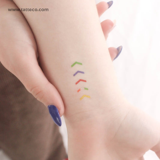 One Direction Mic Color Arrows Temporary Tattoo - Set of 3