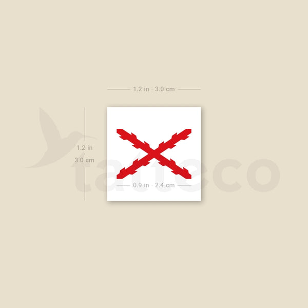 Cross Of Burgundy Temporary Tattoo - Set of 3