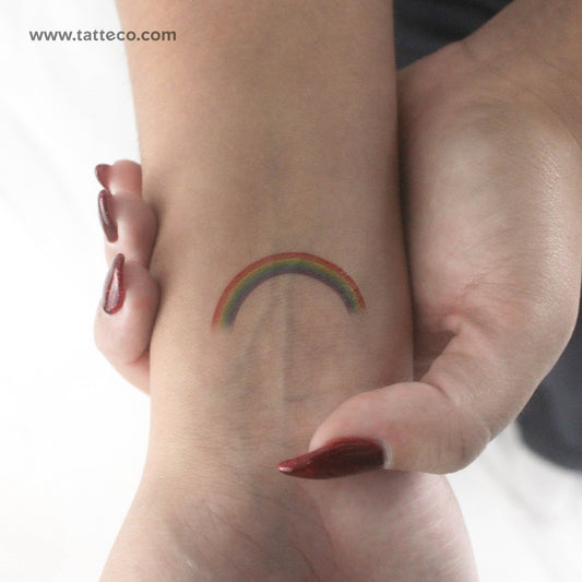 Tatuaje temporal de arcoíris de colores - Juego de 3