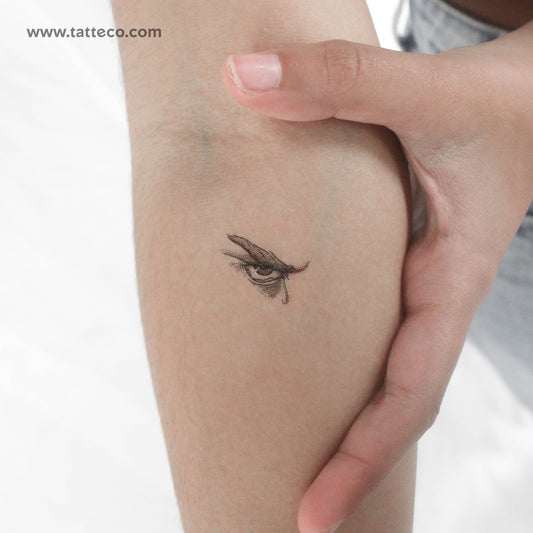 Tatuaje temporal de un pequeño ángel caído llorando (juego de 3)