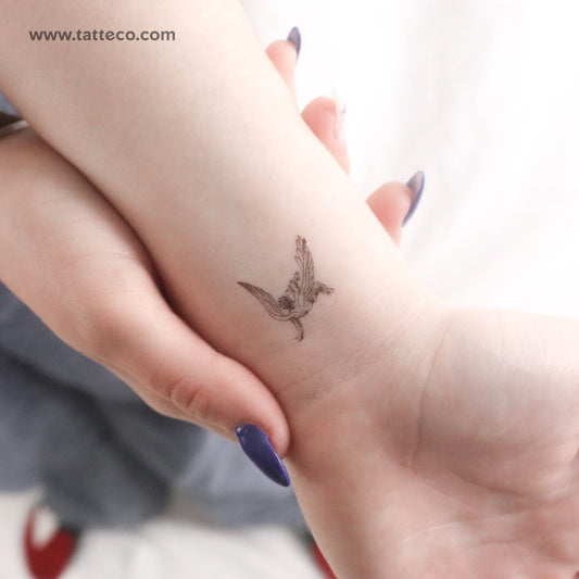 Small Falling Angel Temporary Tattoo - Set of 3