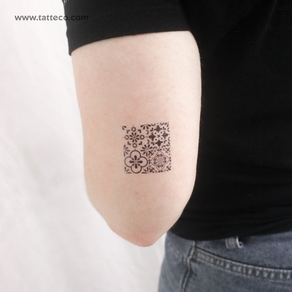 Portuguese Tiles Temporary Tattoo - Set of 3