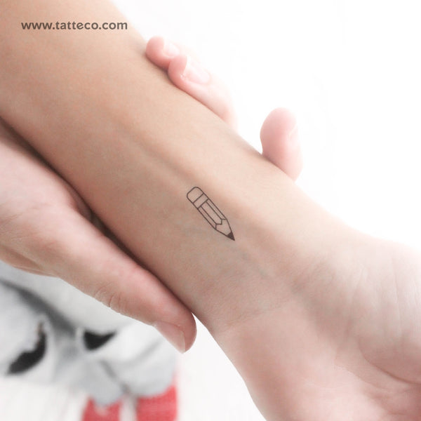 Tiny Pencil Temporary Tattoo - Set of 3