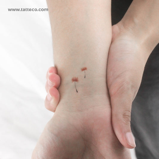 Tatuaje temporal de dos semillas de diente de león (juego de 3)