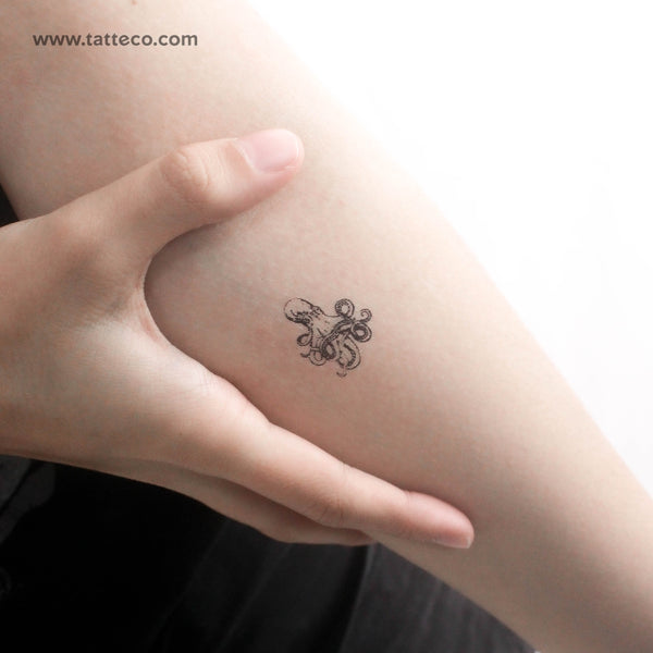 Small Octopus Temporary Tattoo - Set of 3