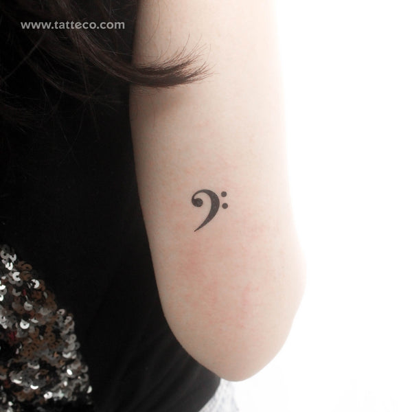 Small Bass Clef Temporary Tattoo - Set of 3