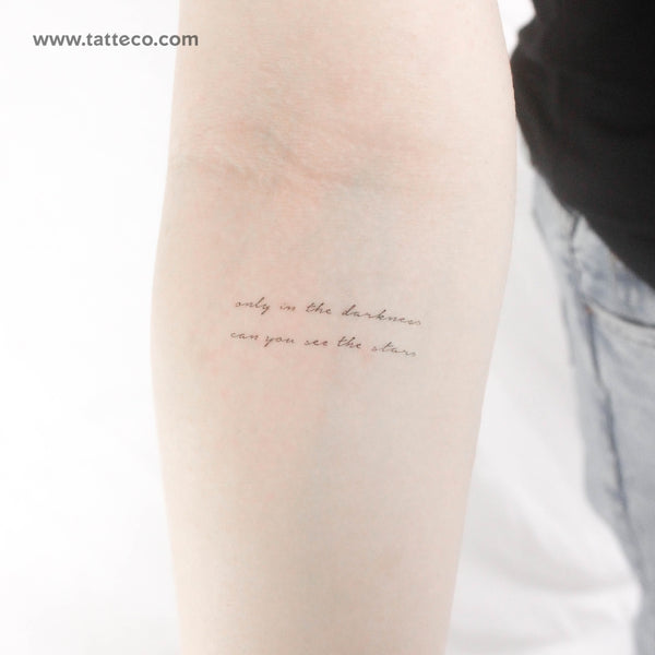 Only In The Darkness Can You See The Stars Temporary Tattoo - Set of 3