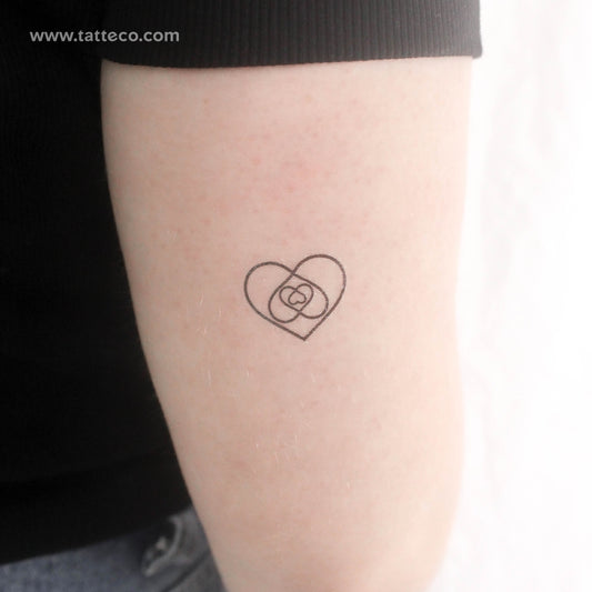 Tatuaje temporal de cuatro corazones en uno (juego de 3)