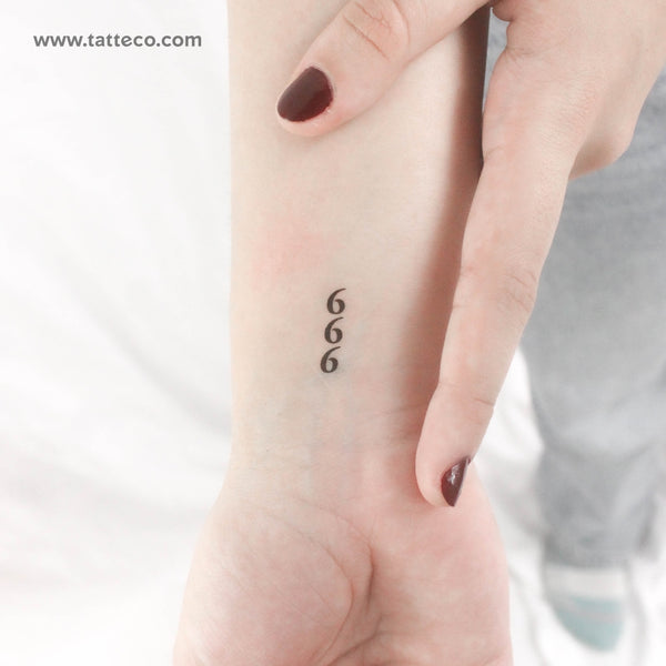 Vertical 666 Temporary Tattoo - Set of 3