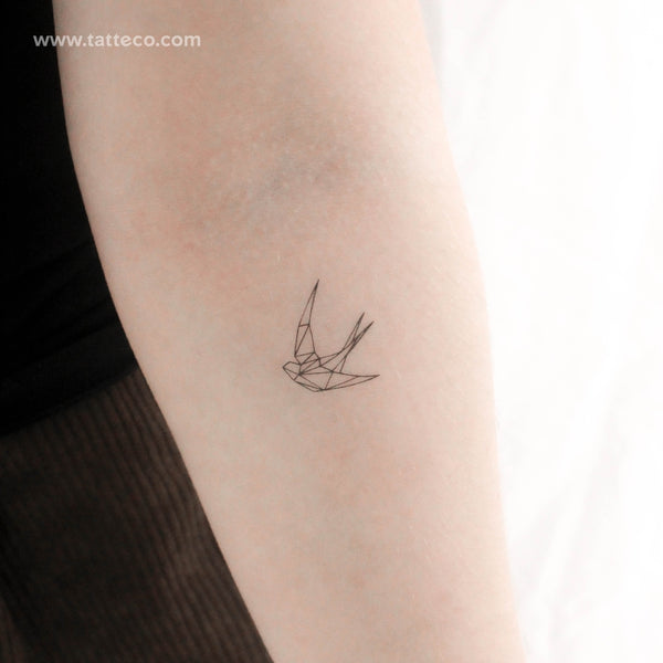 Low Poly Swallow Temporary Tattoo - Set of 3