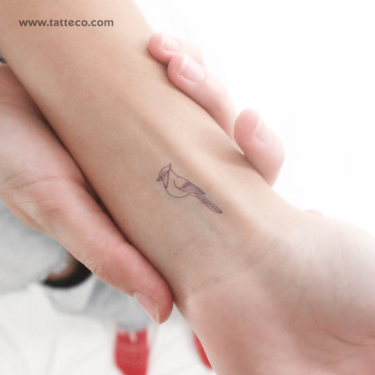 Minimalist Blue Jay Temporary Tattoo - Set of 3