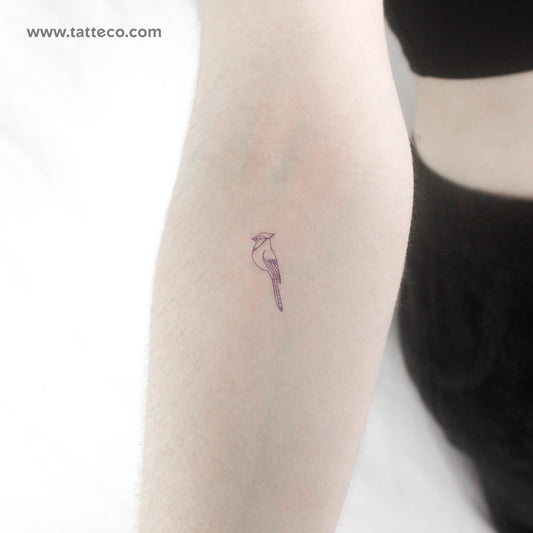 Minimalist Blue Jay Temporary Tattoo - Set of 3