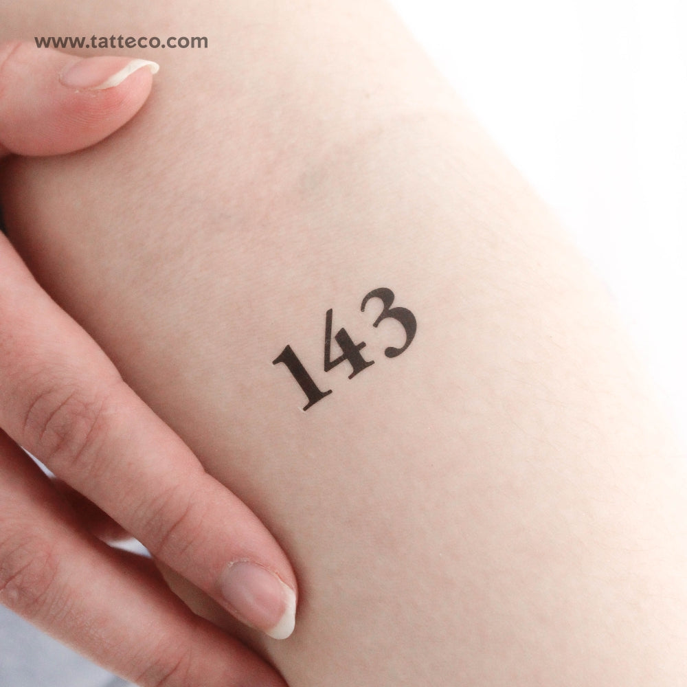 143 Temporary Tattoo - Set of 3