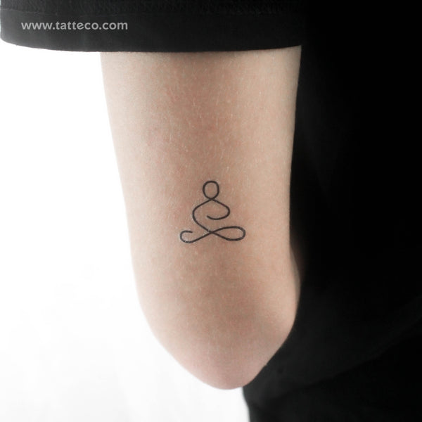 Minimalist Meditator Temporary Tattoo - Set of 3