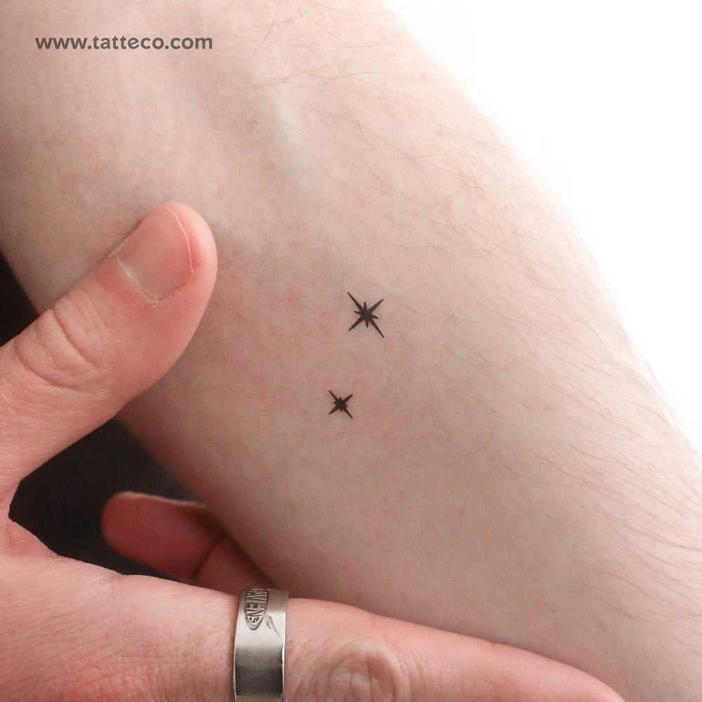Small The Second Star To The Right Temporary Tattoo - Set of 3