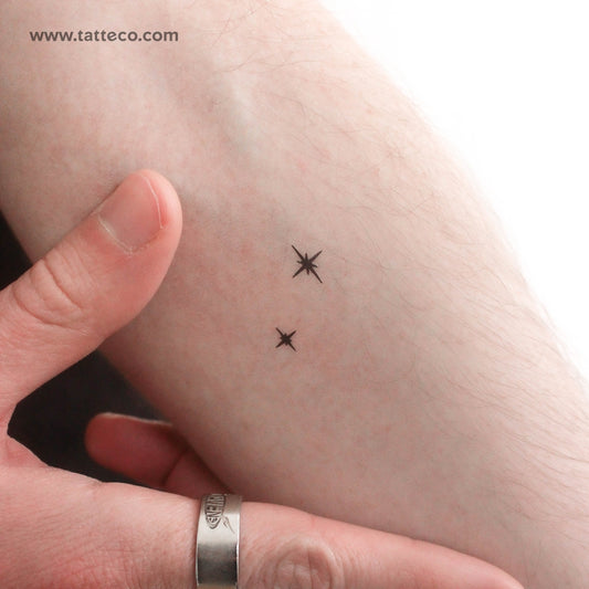 Tatuaje temporal pequeño de la segunda estrella a la derecha (juego de 3)