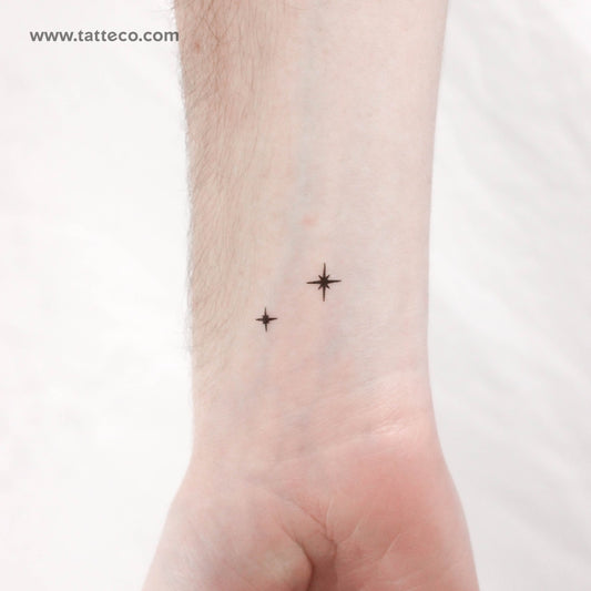 Tatuaje temporal pequeño de la segunda estrella a la derecha (juego de 3)