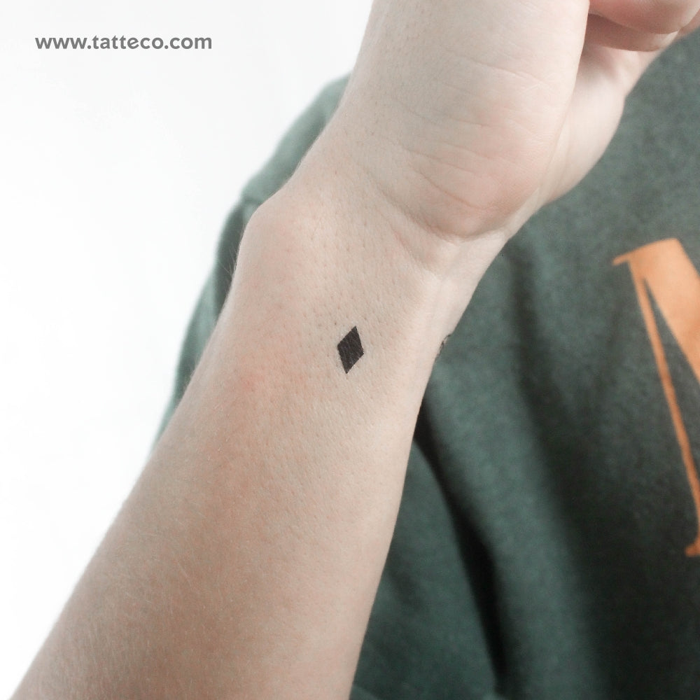 Black Rhombus Temporary Tattoo - Set of 3