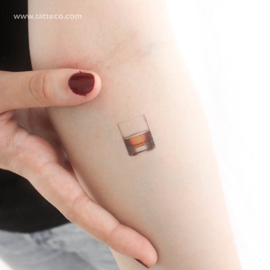 Glass Of Scotch Temporary Tattoo - Set of 3