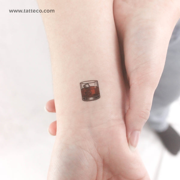 Little Glass Of Whisky Temporary Tattoo - Set of 3