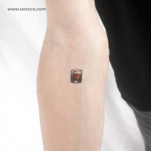 Little Glass Of Whisky Temporary Tattoo - Set of 3