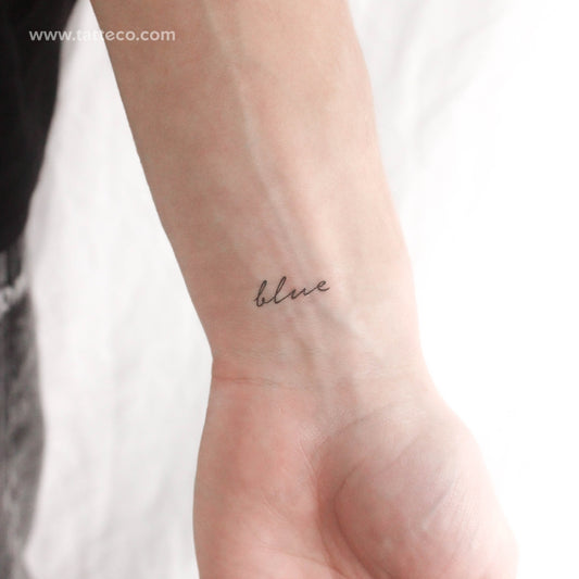 Blue Temporary Tattoo - Set of 3