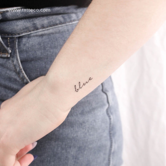 Blue Temporary Tattoo - Set of 3