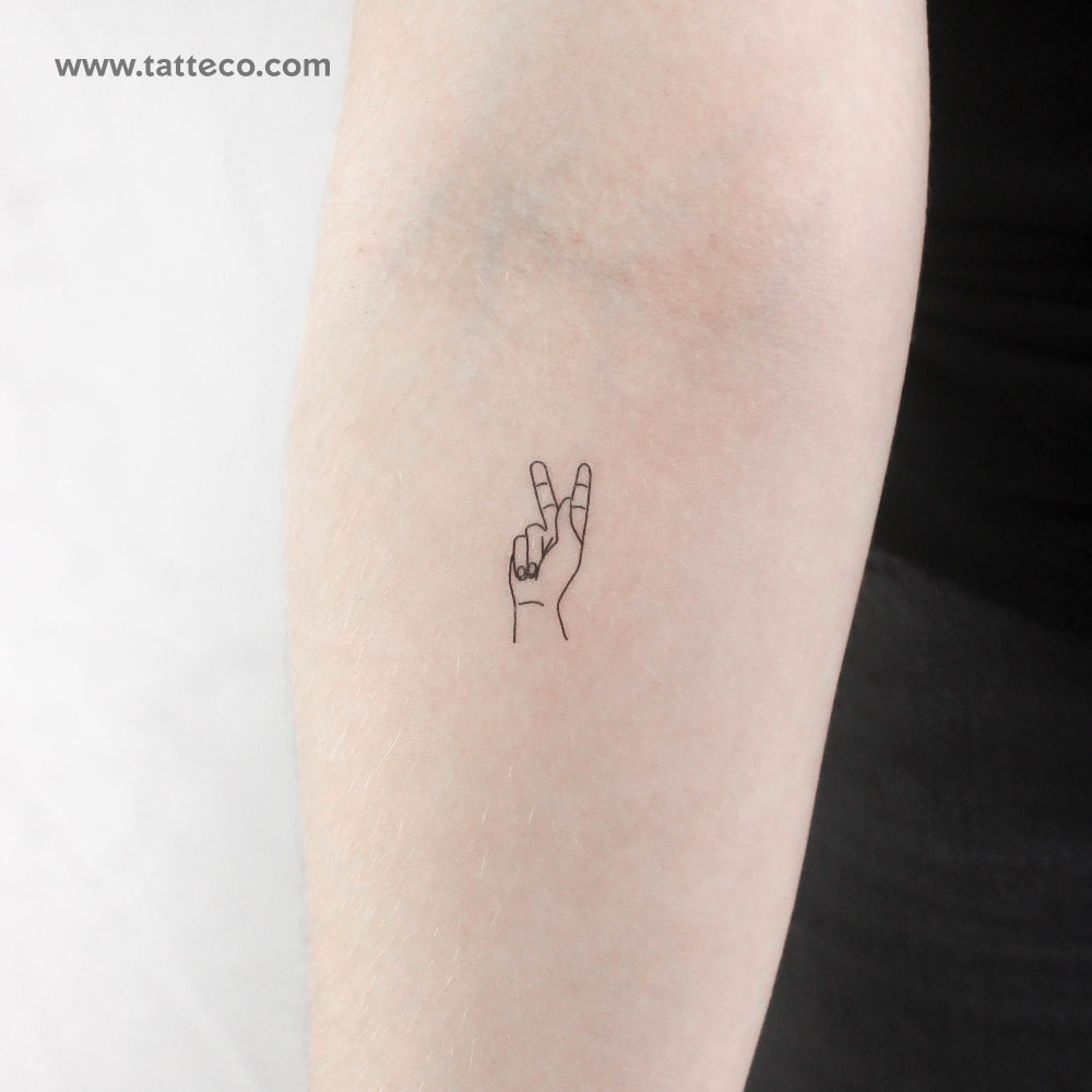 Sign Language K Temporary Tattoo - Set of 3
