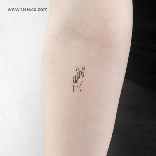 Sign Language K Temporary Tattoo - Set of 3