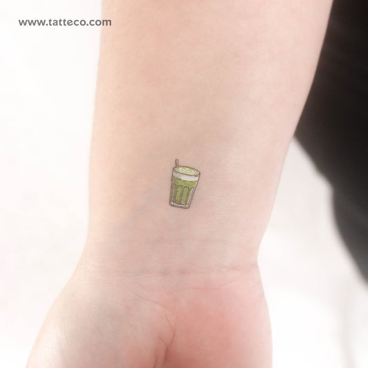 Tiny Matcha Latte Temporary Tattoo - Set of 3