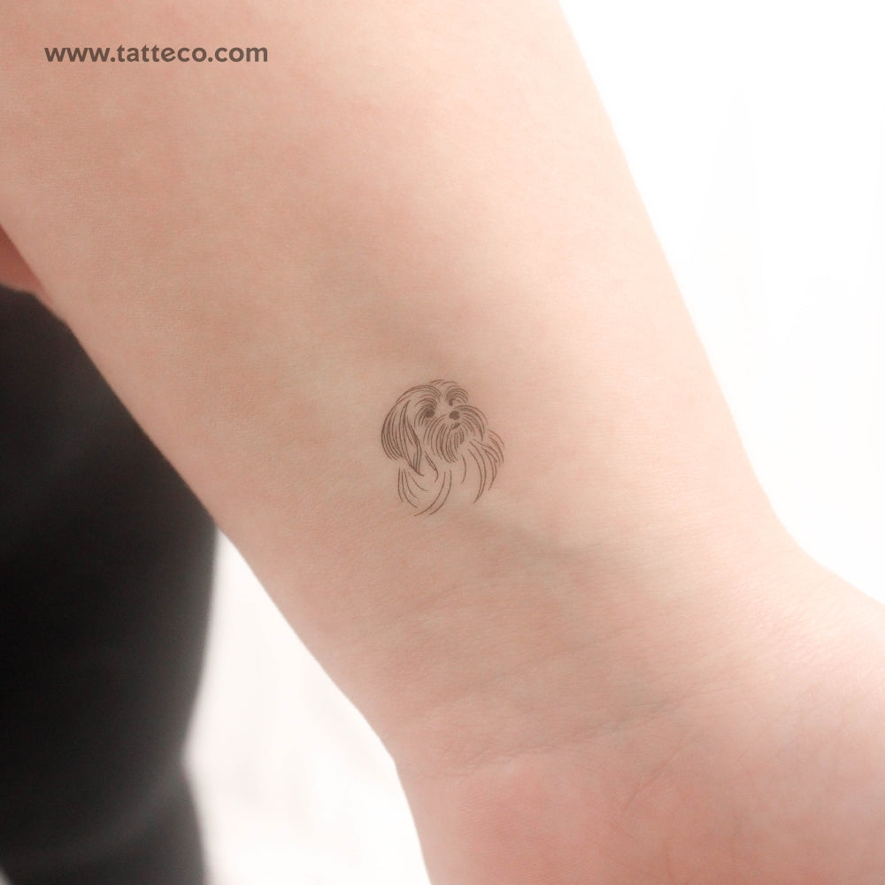 Maltese Dog Temporary Tattoo - Set of 3