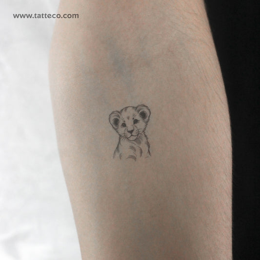 Lion Cub Temporary Tattoo - Set of 3