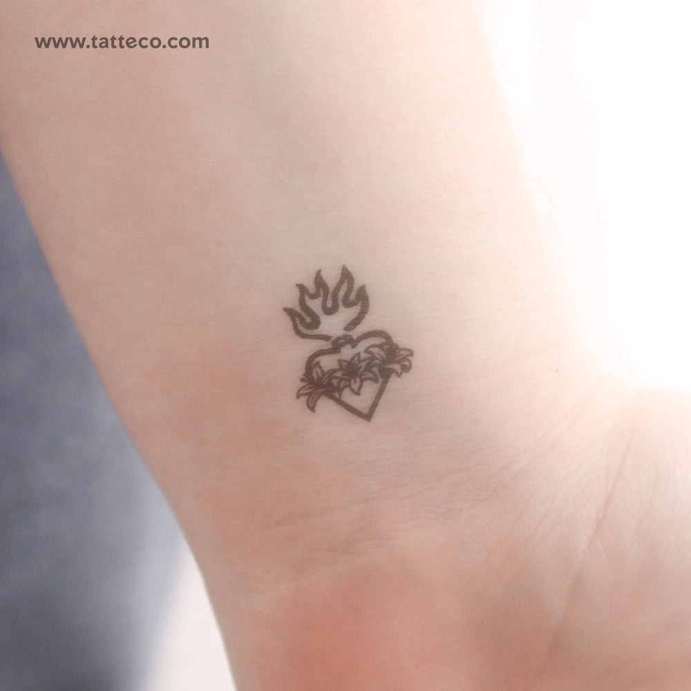 Immaculate Heart Of Mary Temporary Tattoo - Set of 3