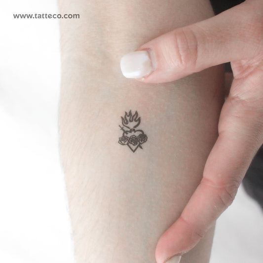 Tatuaje temporal del Inmaculado Corazón de María - Juego de 3