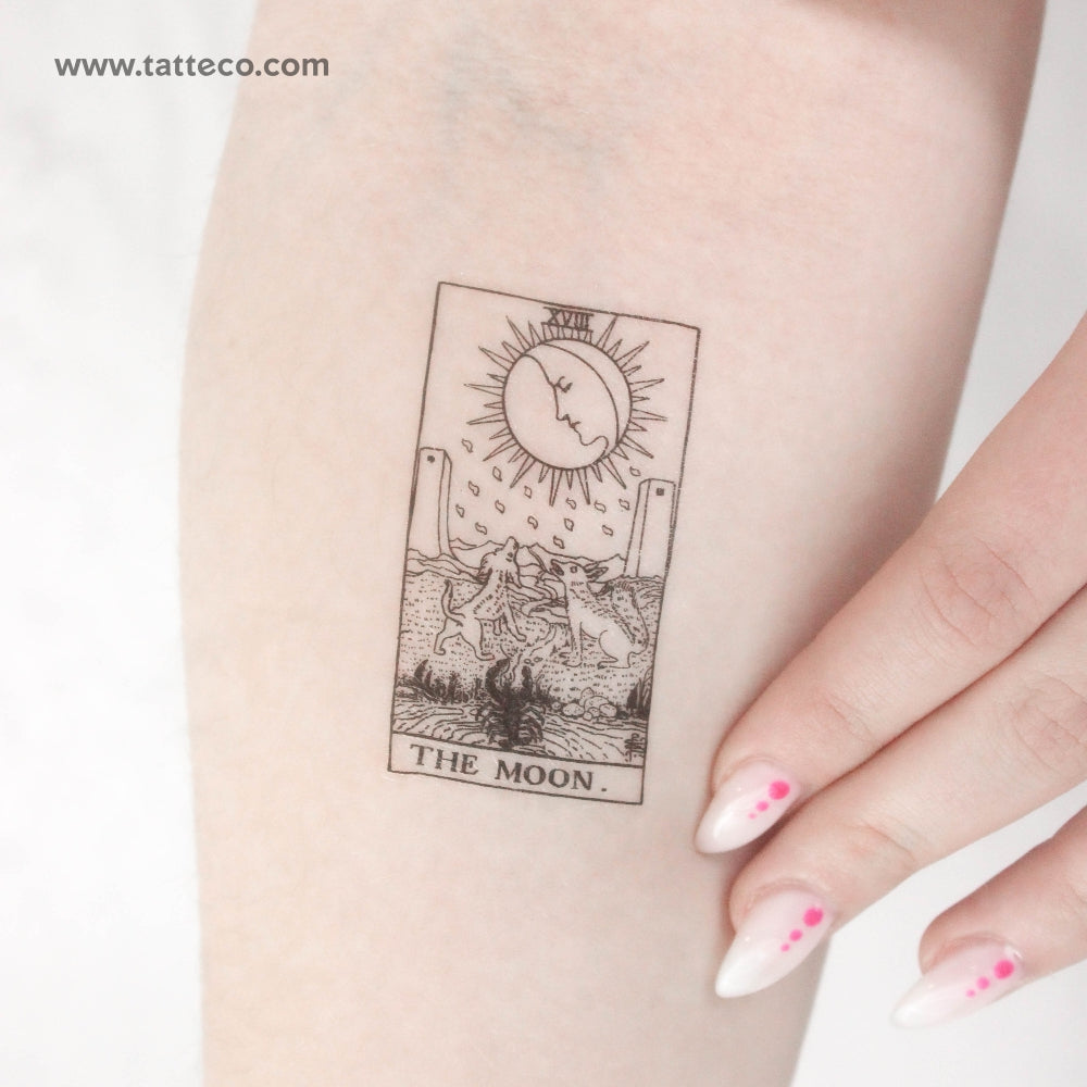 The Moon Tarot Card Temporary Tattoo - Set of 3