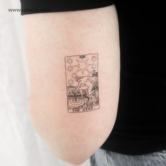 Tatuaje temporal de la carta del Tarot de la Estrella - Juego de 3