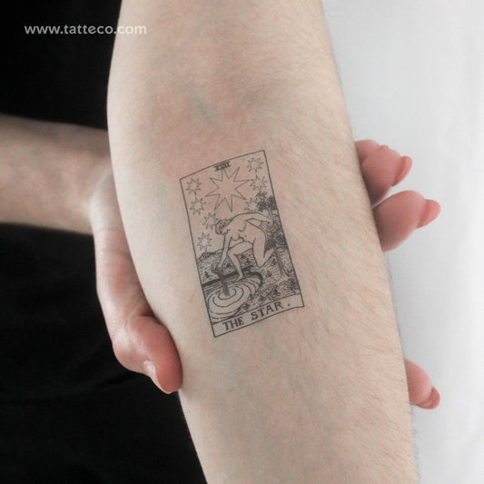 Tatuaje temporal de la carta del Tarot de la Estrella - Juego de 3