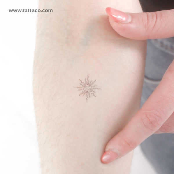 Abstract Sun Temporary Tattoo - Set of 3