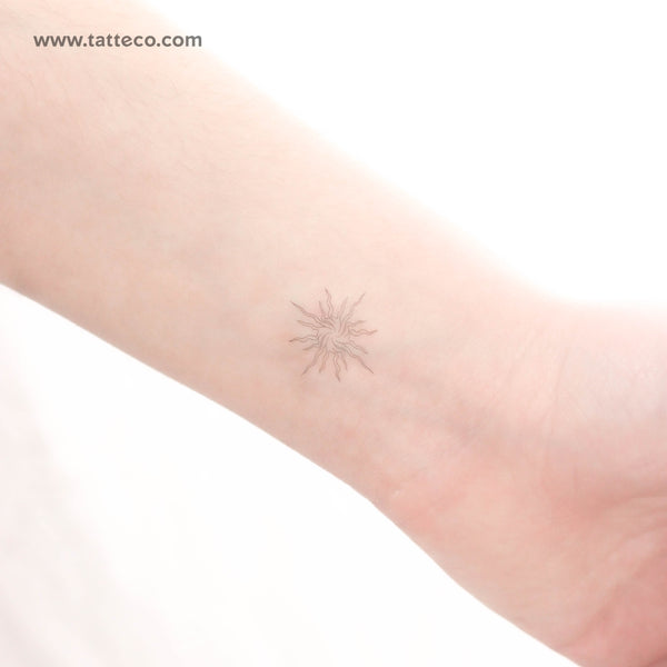 Abstract Sun Temporary Tattoo - Set of 3